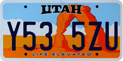 UT license plate Y535ZU