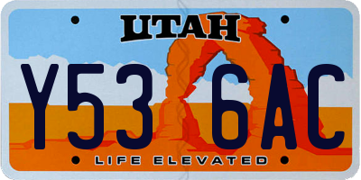 UT license plate Y536AC