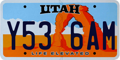 UT license plate Y536AM