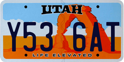 UT license plate Y536AT