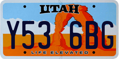 UT license plate Y536BG