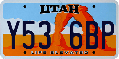 UT license plate Y536BP