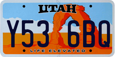 UT license plate Y536BQ