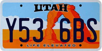 UT license plate Y536BS