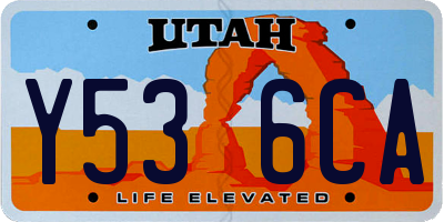 UT license plate Y536CA
