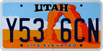 UT license plate Y536CN