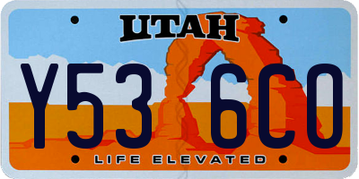 UT license plate Y536CO