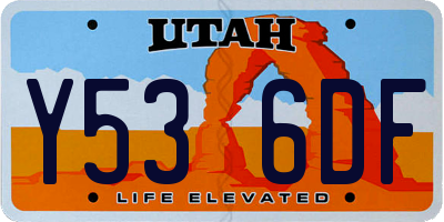 UT license plate Y536DF