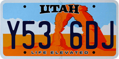 UT license plate Y536DJ