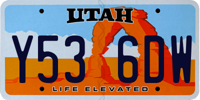 UT license plate Y536DW