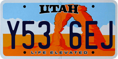 UT license plate Y536EJ