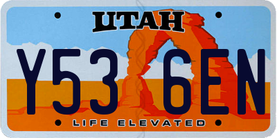 UT license plate Y536EN