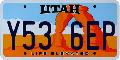 UT license plate Y536EP