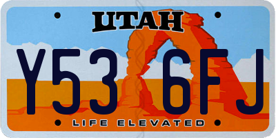 UT license plate Y536FJ