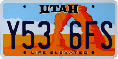 UT license plate Y536FS