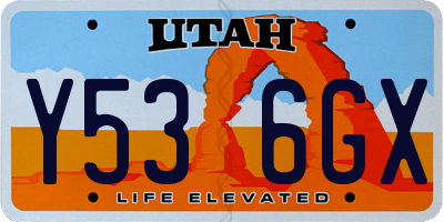 UT license plate Y536GX