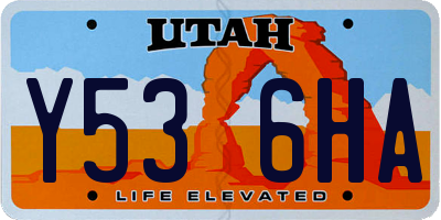 UT license plate Y536HA