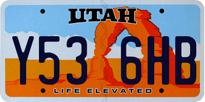 UT license plate Y536HB
