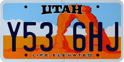 UT license plate Y536HJ