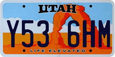 UT license plate Y536HM