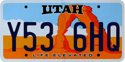 UT license plate Y536HQ