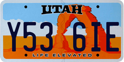 UT license plate Y536IE