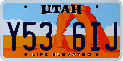 UT license plate Y536IJ