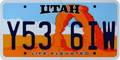 UT license plate Y536IW