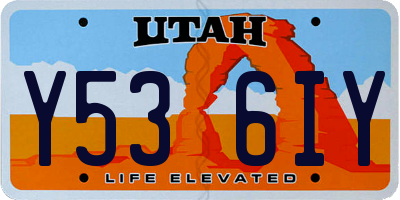 UT license plate Y536IY