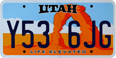UT license plate Y536JG