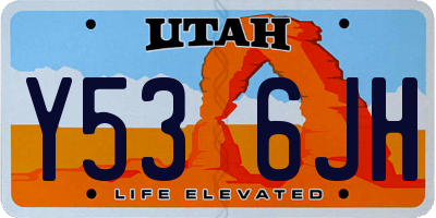 UT license plate Y536JH