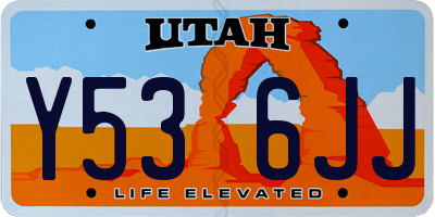 UT license plate Y536JJ
