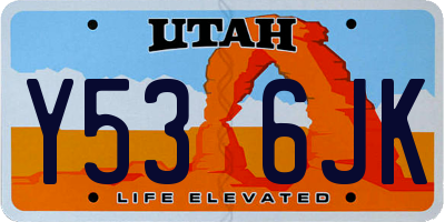 UT license plate Y536JK