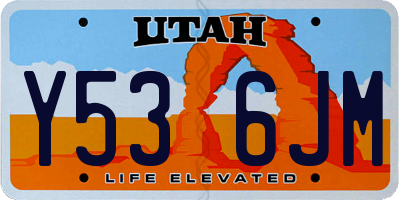 UT license plate Y536JM
