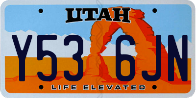 UT license plate Y536JN