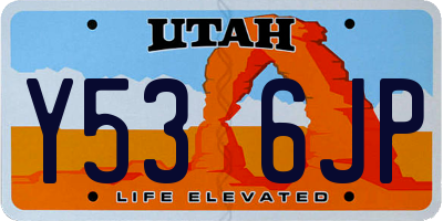 UT license plate Y536JP