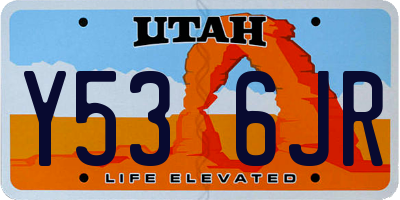UT license plate Y536JR
