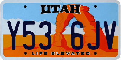 UT license plate Y536JV