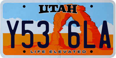 UT license plate Y536LA