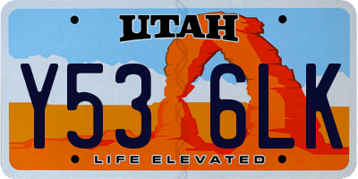 UT license plate Y536LK