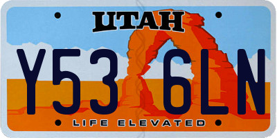 UT license plate Y536LN