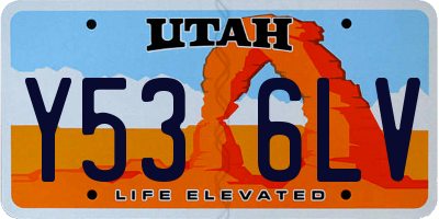 UT license plate Y536LV
