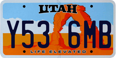 UT license plate Y536MB
