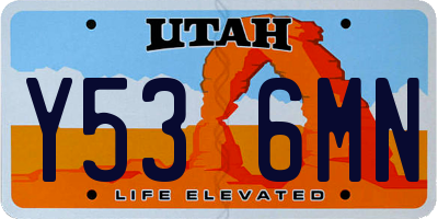 UT license plate Y536MN