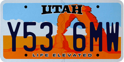 UT license plate Y536MW