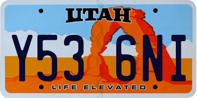 UT license plate Y536NI
