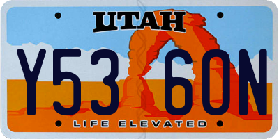 UT license plate Y536ON