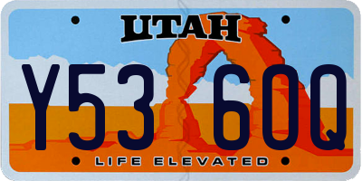 UT license plate Y536OQ