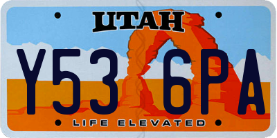 UT license plate Y536PA
