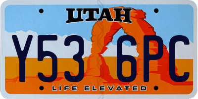 UT license plate Y536PC